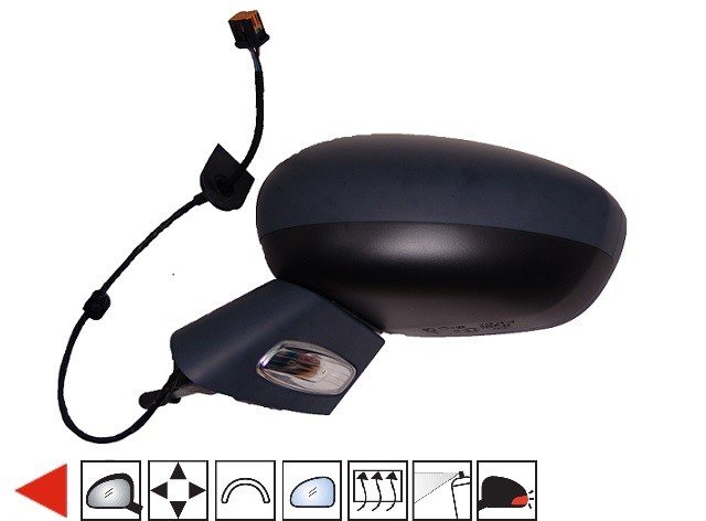 Acessar a peça Espelho esquerdo eletrico, convexo, azul, termico, preparado,com pisca, 7 pins