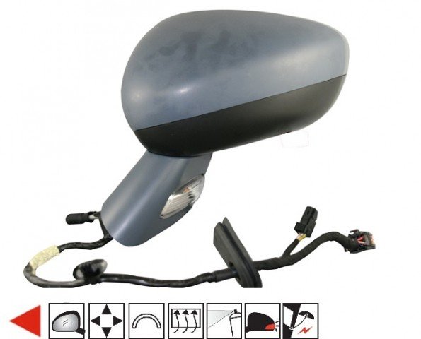 Acessar a peça Espelho esquerdo electrico/termico/convexo/preparado/guarda lamatible/com pisca,8 pins