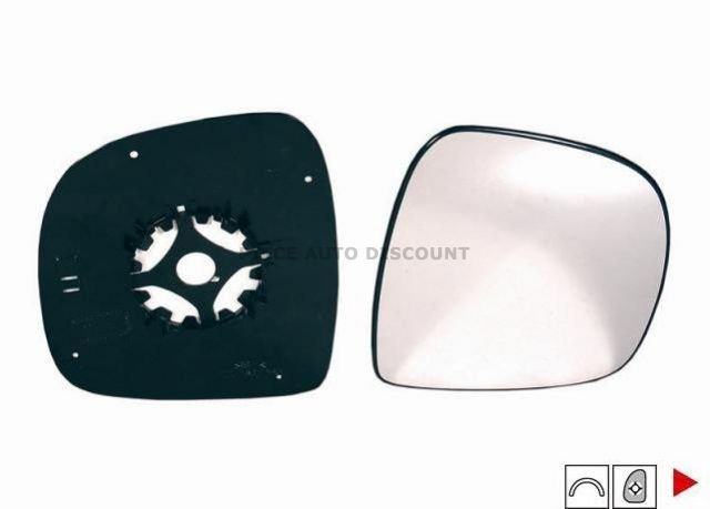 Acessar a peça Vidro com suporte direito convexo