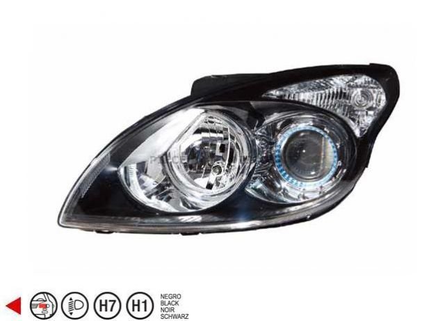 Acessar a peça Farol esquerdo elétrico H7+H1 [Preto].