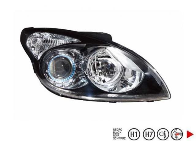 Acessar a peça Farol elétrico H7+H1, direito [Preto].