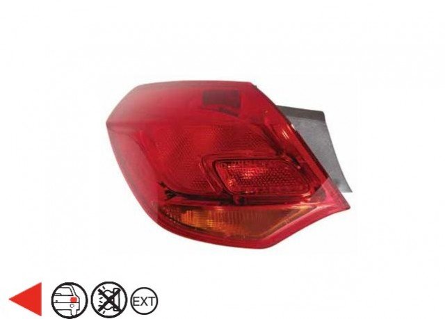 Acessar a peça Farolim traseiro exterior do lado esquerdo [Vermelho].