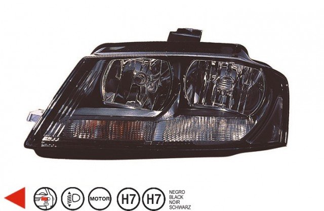Acessar a peça Farol esquerdo eletrico com motor/base preta h7+h7+ps19w+psy24w 3 portas Acessar a peça Farol esquerdo eletrico com motor/base preta h7+h7+ps19w+psy24w 3 portas
