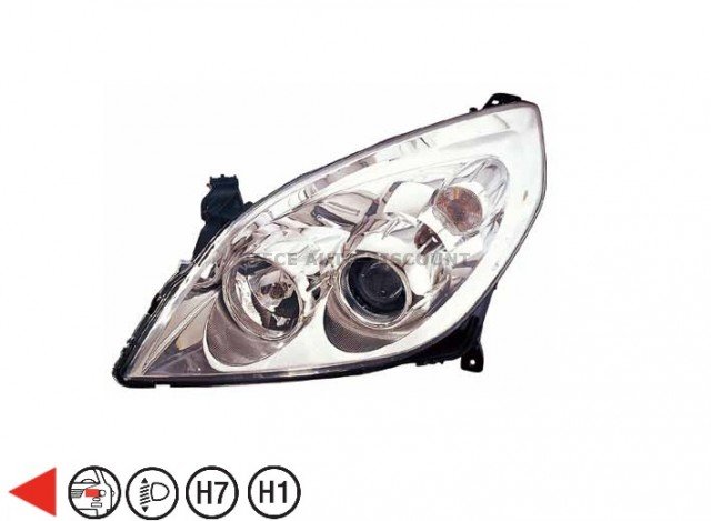 Acessar a peça Farol esquerdo h1+h7 [chrome]