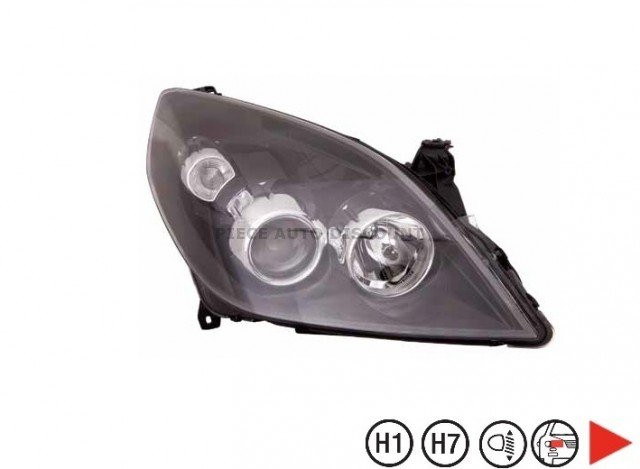 Acessar a peça Farol reto H1+H7 [Preto]