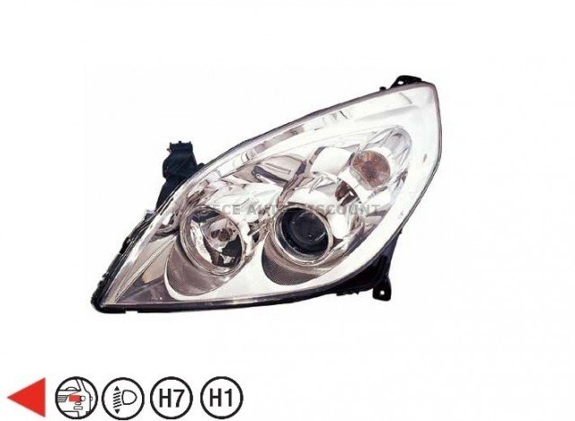 Acessar a peça Farol esquerdo H1+H7 [Cromado]