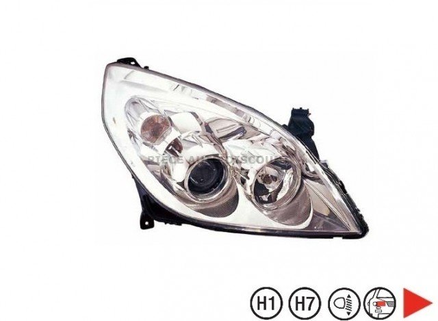 Acessar a peça Farol direito H1+H7 [Cromado]