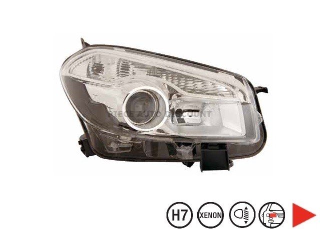 Acessar a peça Farol elétrico direito, H7 + Xenon D1S