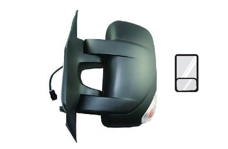 Espelho retrovisor manual esquerdo + pisca branca [Curto]