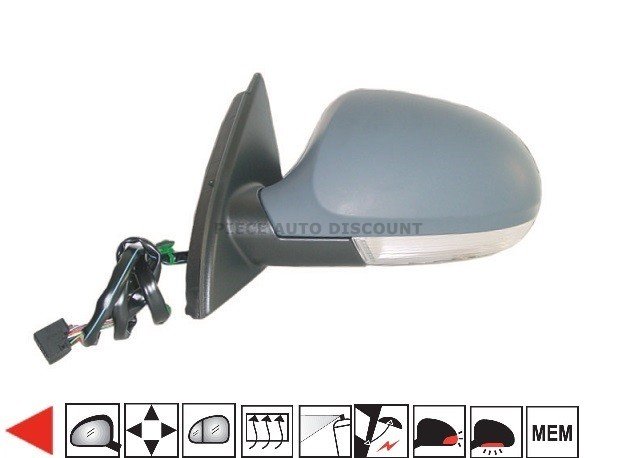 Acessar a peça Espelho retrovisor elétrico esquerdo, aquecido, dobrável, memória, preparado + pisca + cortesia [grande angular]