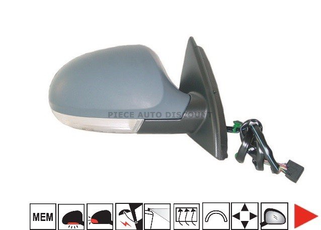 Acessar a peça Espelho retrovisor elétrico direito, aquecido, rebatível, memória, preparado + pisca + cortesia