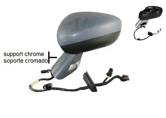 Retrovisor elétrico esquerdo, preparado + luz + suporte cromado CITROEN-DS3  pour CITROEN DS3   pour CITROEN DS3