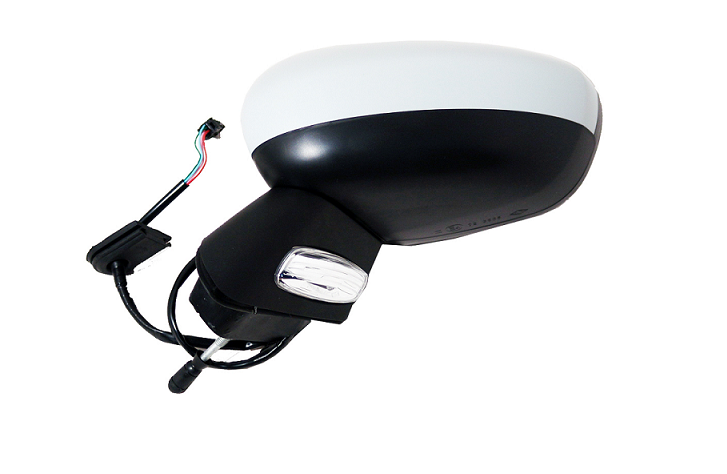 Espelho esquerdo,completo,eletrico,convexo,preparado,com pisca,base preta,5pins