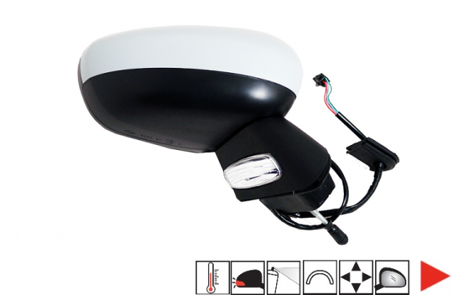 Acessar a peça Espelho dir.,completo,eletrico,conv.,preparado,pisca,sonda temperatura,base preta,7pins