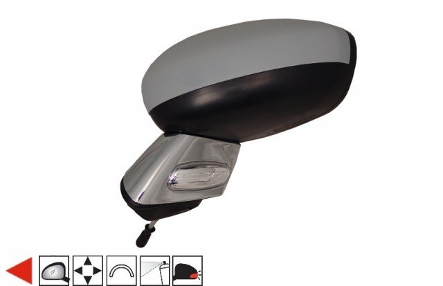 Acessar a peça Retrovisor elétrico esquerdo, preparado + pisca + suporte cromado