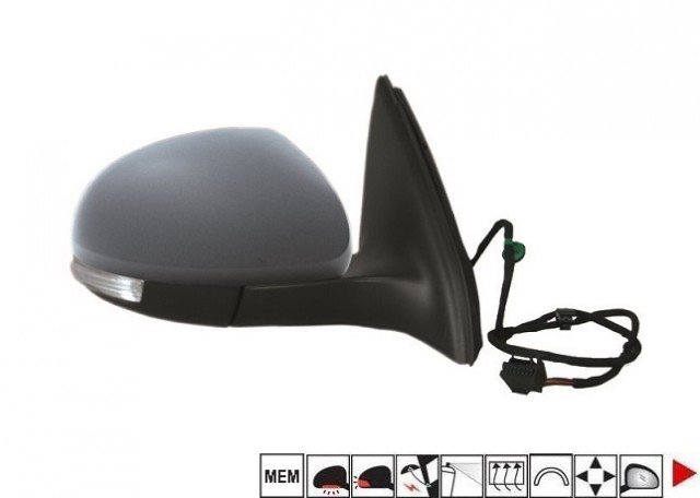 Acessar a peça Retrovisor direito elétrico, aquecido, rebatível, preparado + pisca + cortesia + memória