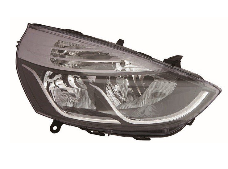 Farol direito H1+H7 [Preto/Cromo]