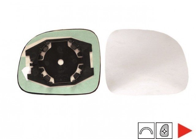 Acessar a peça Vidro com suporte direito convexo 2010->