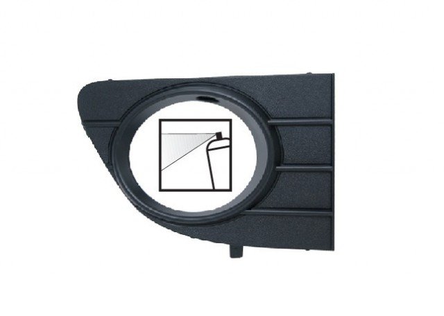 Acessar a peça Grelha inferior esquerda para choques frente primario com buraco nevoeiro