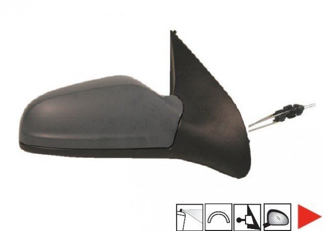 Acessar a peça Espelho direito mecânico, convexo, preparado, 5 portas