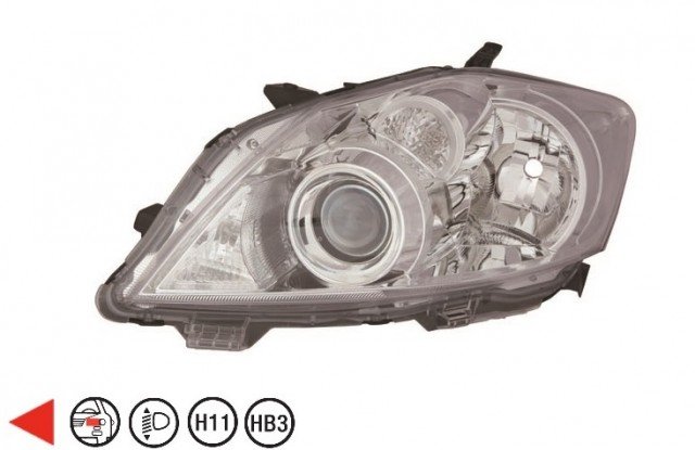 Acessar a peça Farol esquerdo H11+HB3 cromado Acessar a peça Farol esquerdo H11+HB3 cromado