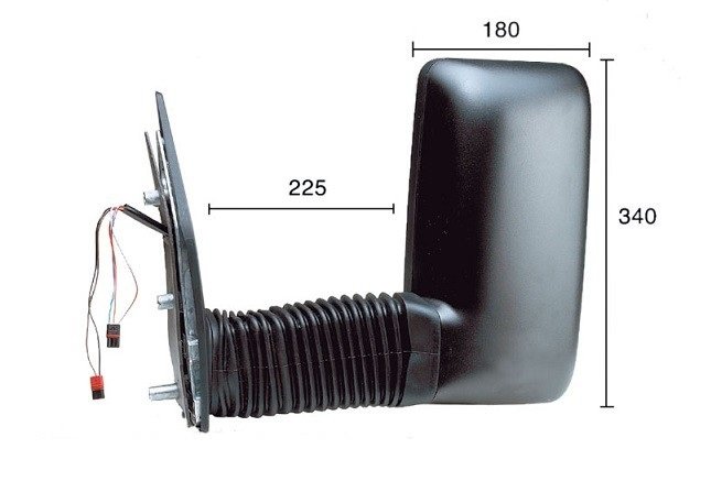 Acessar a peça Espelho retrovisor elétrico esquerdo, convexo, aquecido (braço longo)