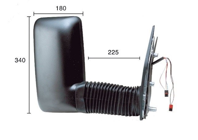 Acessar a peça Espelho retrovisor elétrico direito, convexo, aquecido (braço longo)