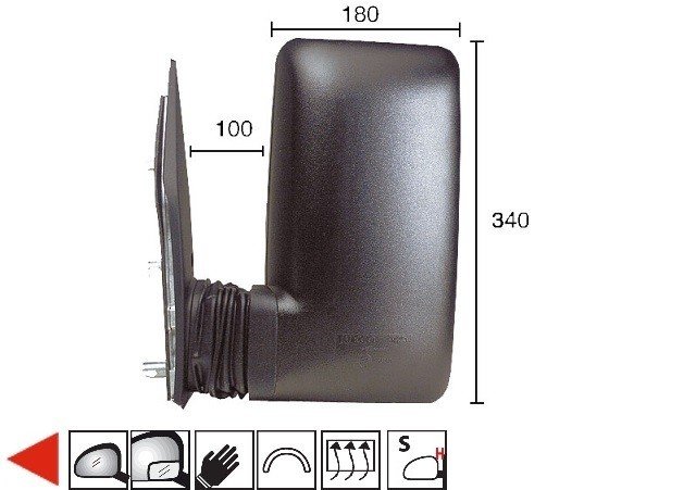 Acessar a peça Espelho aquecido manual direito [curto]
