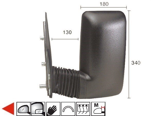 Acessar a peça Espelho esquerdo manual aquecido [médio]