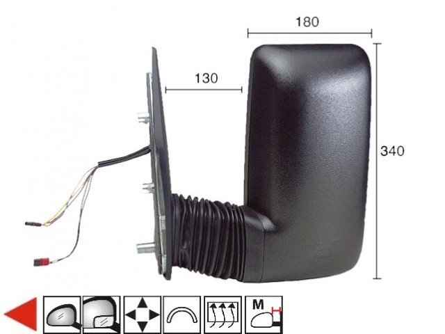 Acessar a peça Espelho esquerdo elétrico, aquecido [médio]