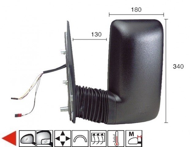 Acessar a peça Espelho esquerdo elétrico, aquecido + sonda [médio]