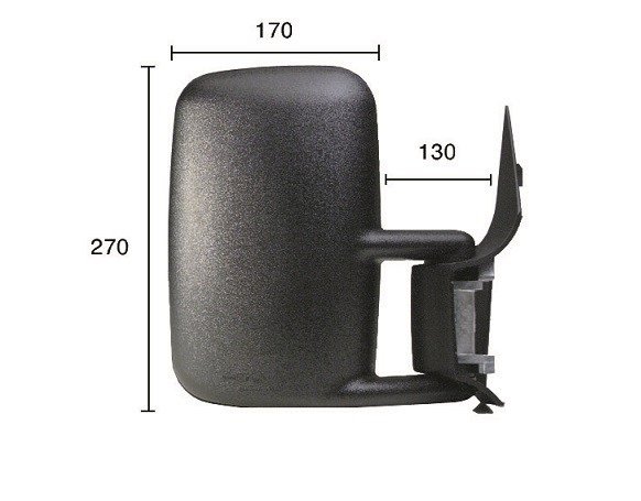 Espelho direito, completo, manual, convexo, 130x270x170