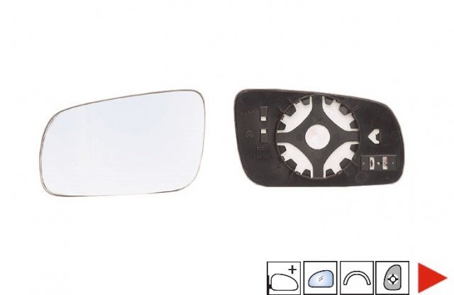 Acessar a peça Vidro azul + suporte do espelho direito 97->03 [ótimo modelo]