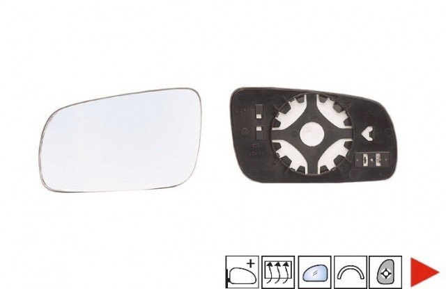 Acessar a peça Vidro com suporte direito convexo, azul, termico, modelo grande