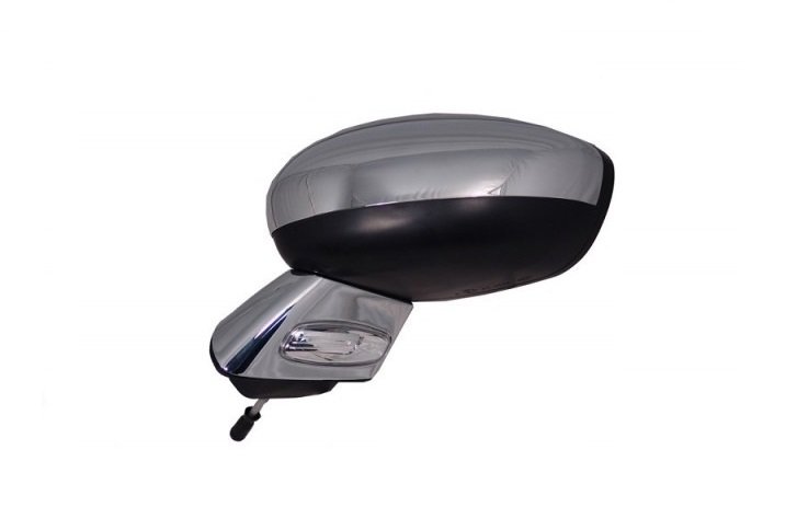 Acessar a peça Espelho retrátil dobrável com aquecimento elétrico esquerdo cromado + pisca + capa e suporte
