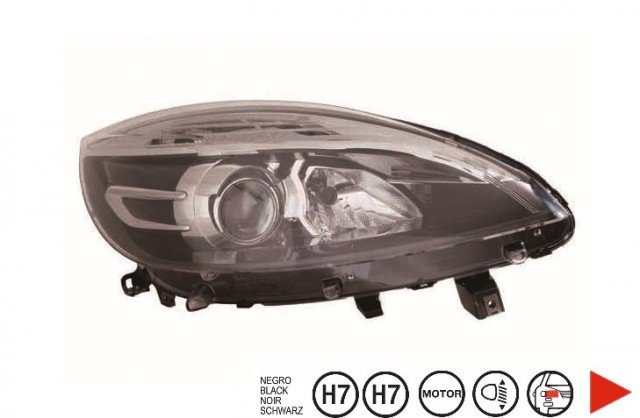 Acessar a peça Farol direito H7+H7 [Preto].