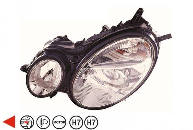 Acessar a peça Farol esquerdo eletrico h7+h7