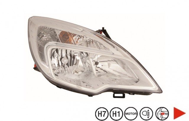 Acessar a peça Farol direito H1+H7 [Cromado]