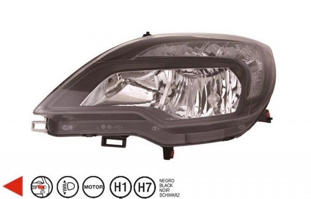 Acessar a peça Farol esquerdo eletrico com motor h7+h1+py21w+w21/5w base preta tipo a Acessar a peça Farol esquerdo eletrico com motor h7+h1+py21w+w21/5w base preta tipo a