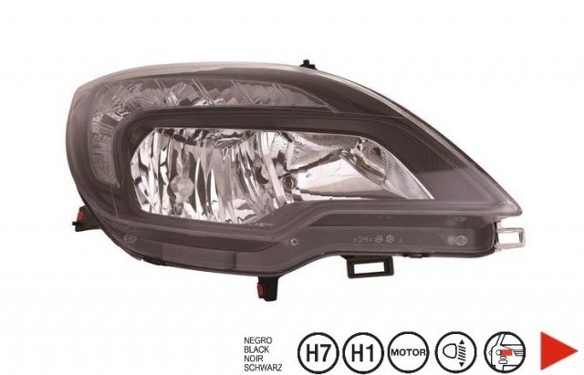 Acessar a peça Farol direito eletrico com motor h7+h1+py21w+w21/5w base preta tipo a Acessar a peça Farol direito eletrico com motor h7+h1+py21w+w21/5w base preta tipo a