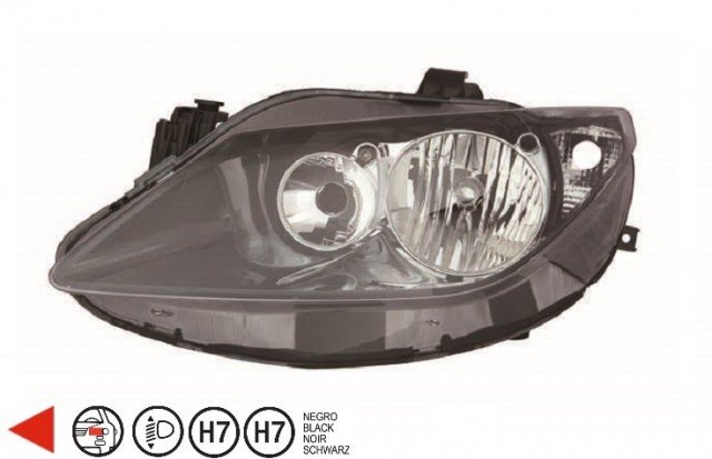 Acessar a peça Farol esquerdo H7+H7 [Preto] [Preto