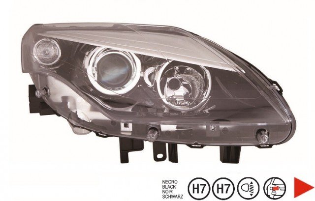 Acessar a peça Farol direito eletrico base preta h7+h7 2011->