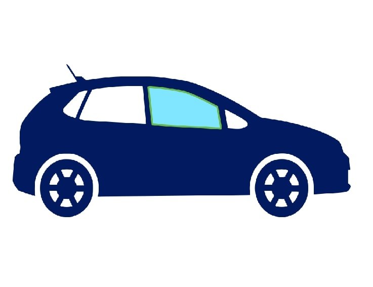 Acessar a peça Janela de vidro frente lateral direito escurecido em verde 3