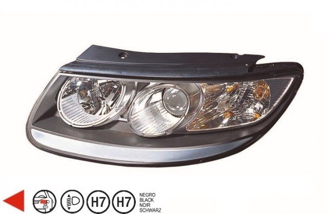 Acessar a peça Farol esquerdo manual/eletrico base preta h7+h7 Acessar a peça Farol esquerdo manual/eletrico base preta h7+h7