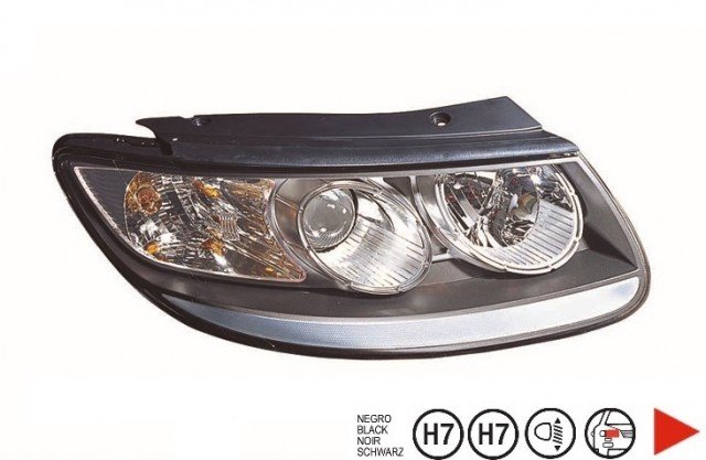Acessar a peça Farol direito manual/eletrico base preta h7+h7 Acessar a peça Farol direito manual/eletrico base preta h7+h7