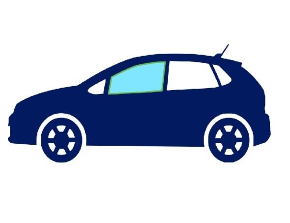 Acessar a peça Janela de vidro frente lateral esquerda matizada de verde 3