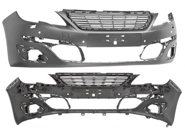 Acessar a peça Para choques  frontal preparado com buracos nevoeiro com 4 buracos sensores com buracos lavafarol