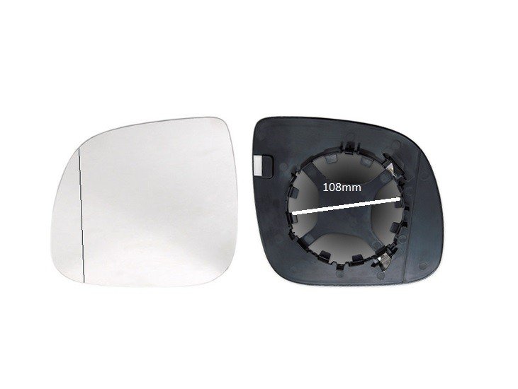 Vidro + suporte espelho esquerdo grande angular (108mm) VOLKSWAGEN TRANSPORTER  pour VOLKSWAGEN TRANSPORTER Vidro + suporte espelho esquerdo grande angular (108mm) VOLKSWAGEN TRANSPORTER  pour VOLKSWAGEN TRANSPORTER