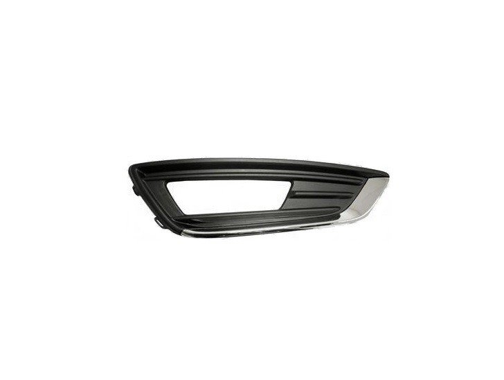 Acessar a peça Grelha direita para choques frente preta com embelezador cromado com buraco nevoeiro