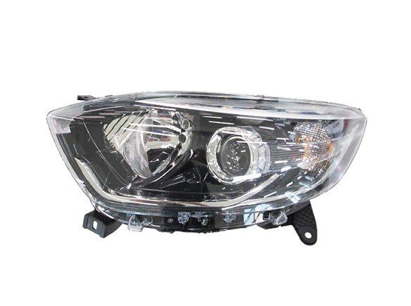 Farol esquerdo h1+h1 eletrico base preta com perfil cromado tipo a com motor